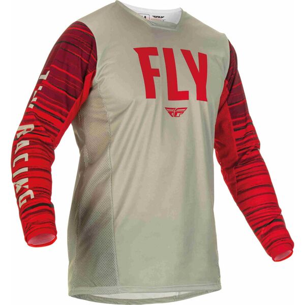 fly racing kinetic wave maglia motocross grigio rosso 2xl