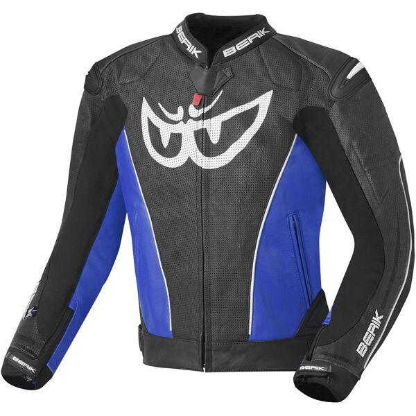 berik street giacca di pelle da moto nero blu 50