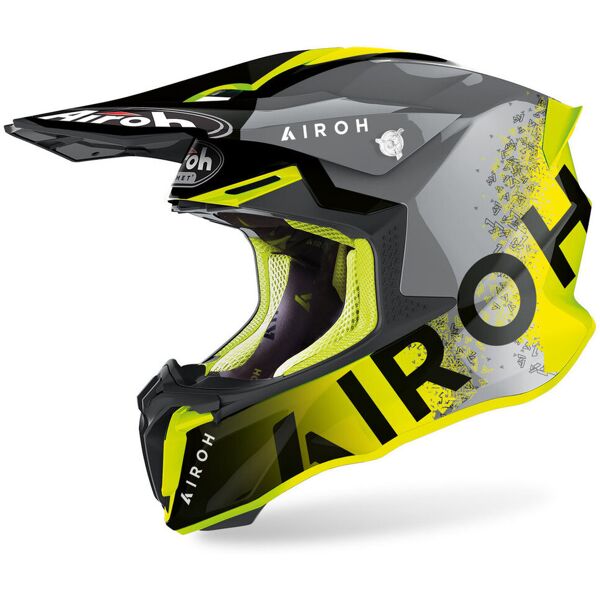 airoh twist 2.0 bit casco motocross grigio giallo l