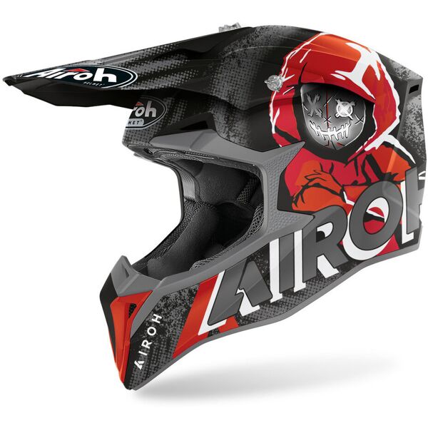 airoh wraap alien casco motocross nero rosso m