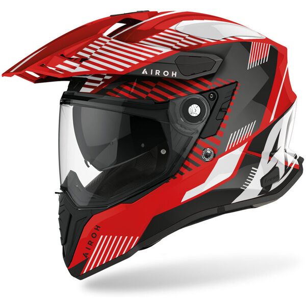 airoh commander boost casco motocross nero bianco rosso s