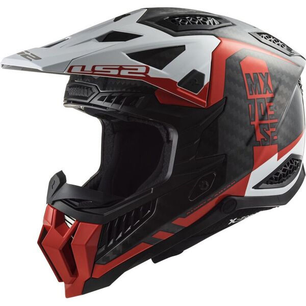 ls2 mx703 x-force victory carbon casco motocross nero arancione 3xl