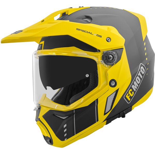 fc-moto merkur pro air casco enduro nero giallo m