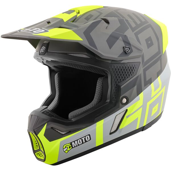 fc-moto merkur flex casco motocross nero giallo xl