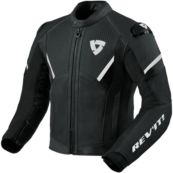 revit matador giacca in pelle per moto nero bianco 46