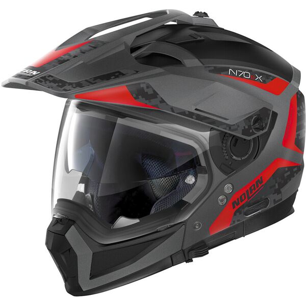 nolan n70-2 x torpedo n-com casco nero rosso 2xs