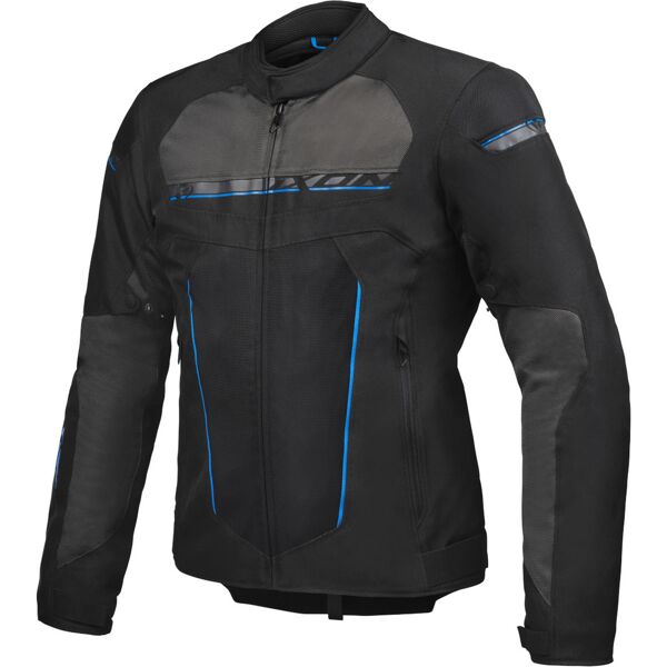 ixon t-rex giacca tessile moto nero grigio blu l