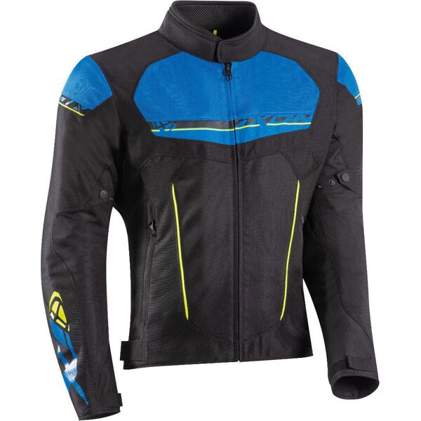 ixon t-rex giacca tessile moto nero blu giallo xl