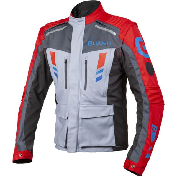 eleveit mud maxi giacca tessile moto grigio rosso 3xl