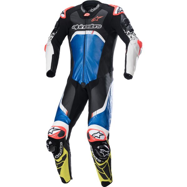 alpinestars gp tech 4 costume intero in pelle per moto nero blu giallo 54