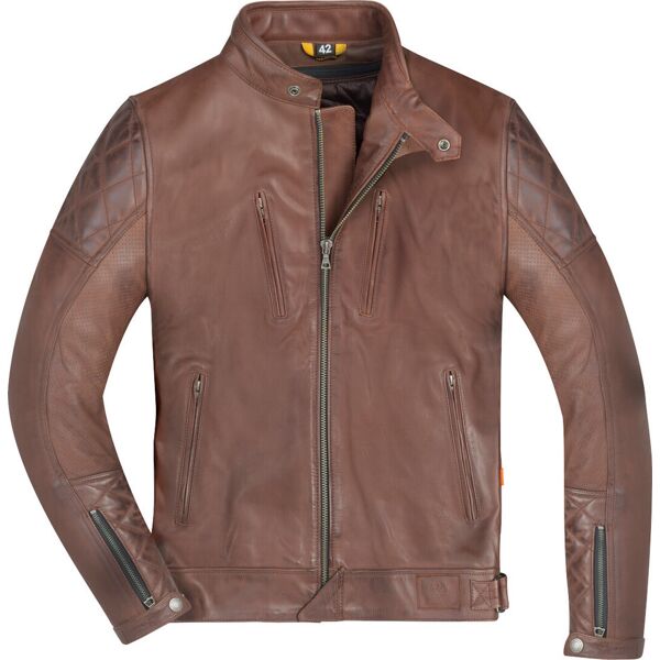 merlin wishaw d3o giacca in pelle per moto marrone 3xl