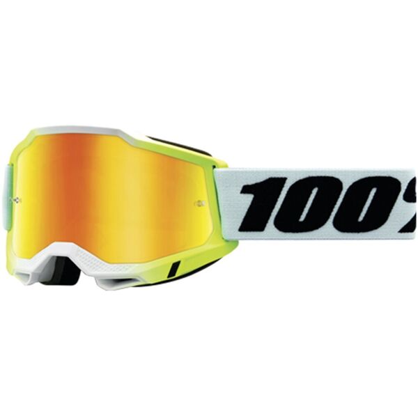 100% accuri 2 dunder occhiali da motocross nero bianco s