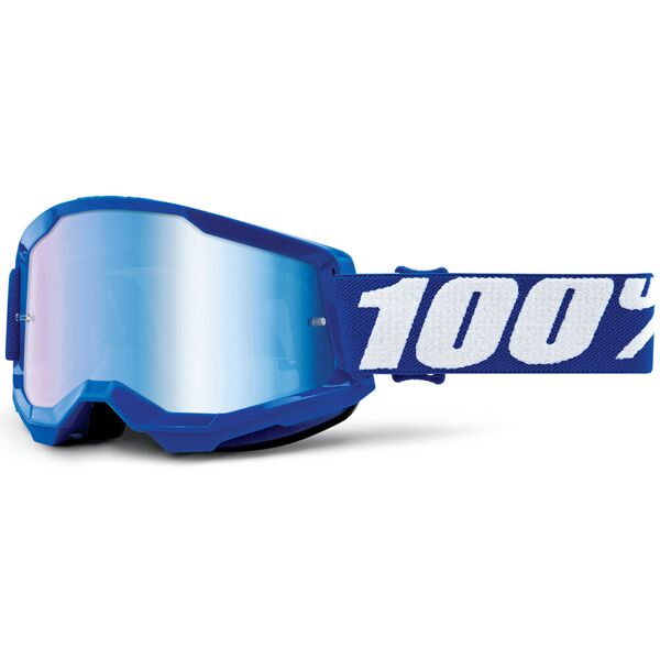 100% strata 2 occhiali da motocross bianco blu unica taglia