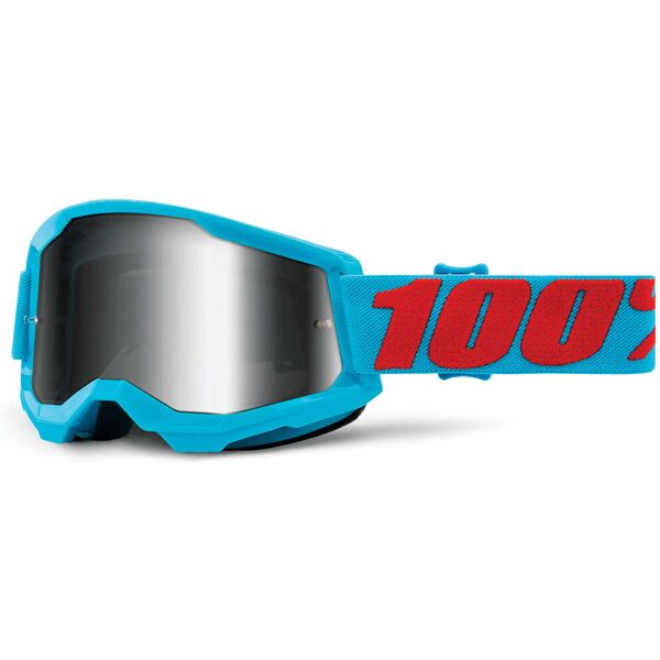 100% strata 2 occhiali da motocross rosso blu unica taglia