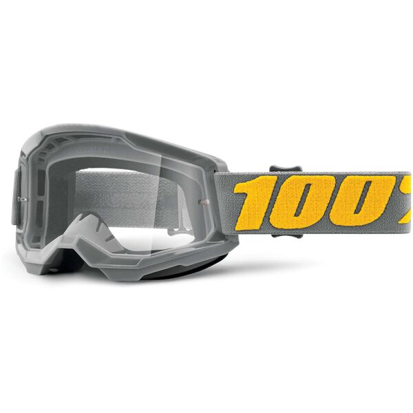 100% strata 2 clear occhiali da motocross grigio arancione unica taglia