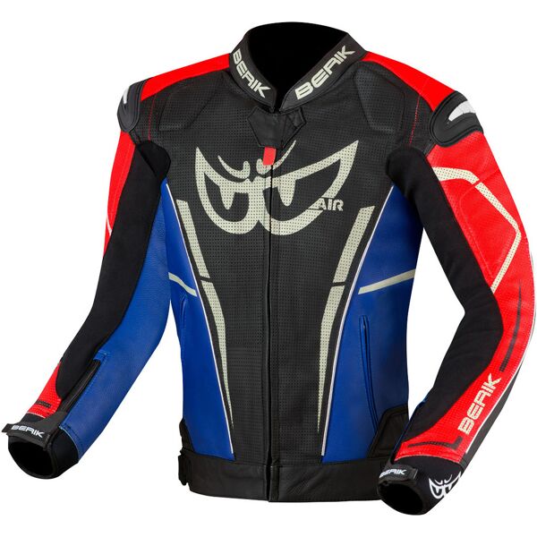 berik street pro evo giacca in pelle per moto nero rosso blu 50