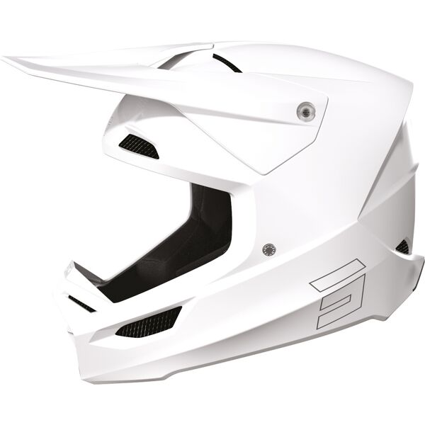 shot race solid casco motocross bianco l