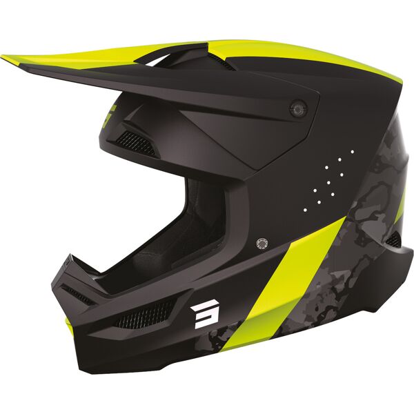 shot race camo casco motocross nero giallo xs