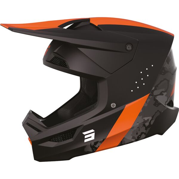 shot race camo casco motocross nero arancione m