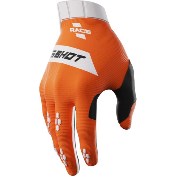 shot race guanti motocross bianco arancione 3xl