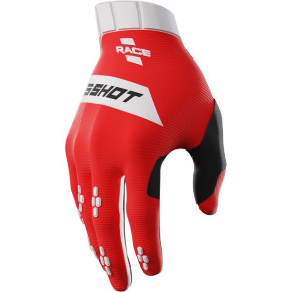 shot race guanti motocross bianco rosso 3xl