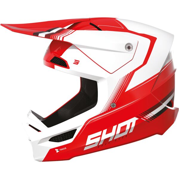 shot race tracer casco motocross bianco rosso xl