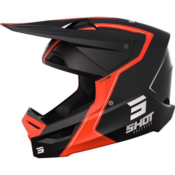 shot furious reflex casco motocross nero arancione 2xl