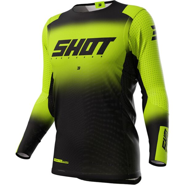 shot aerolite ultima maglia motocross nero giallo m