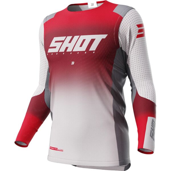 shot aerolite ultima maglia motocross bianco rosso m