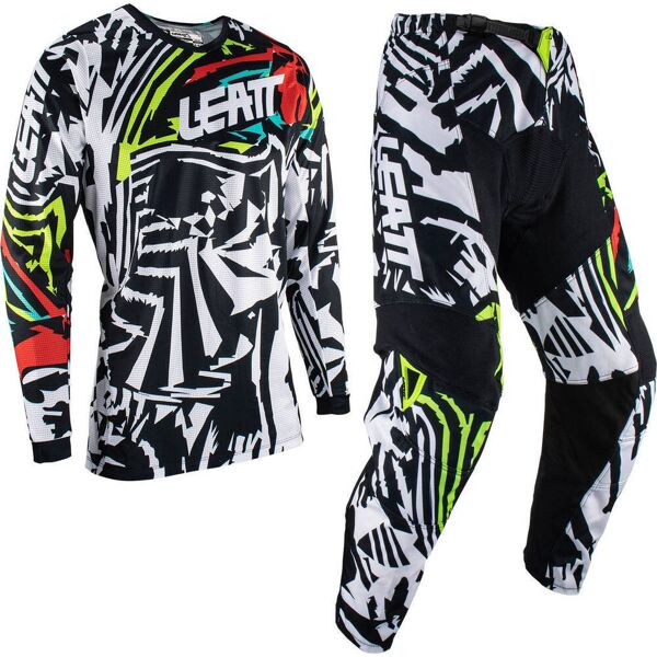 leatt 3.5 zebra set di maglie e pantaloni motocross nero bianco m