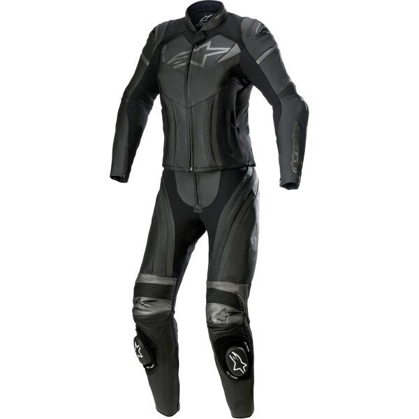 alpinestars stella gp plus ladies two piece tuta in pelle per moto nero grigio 44