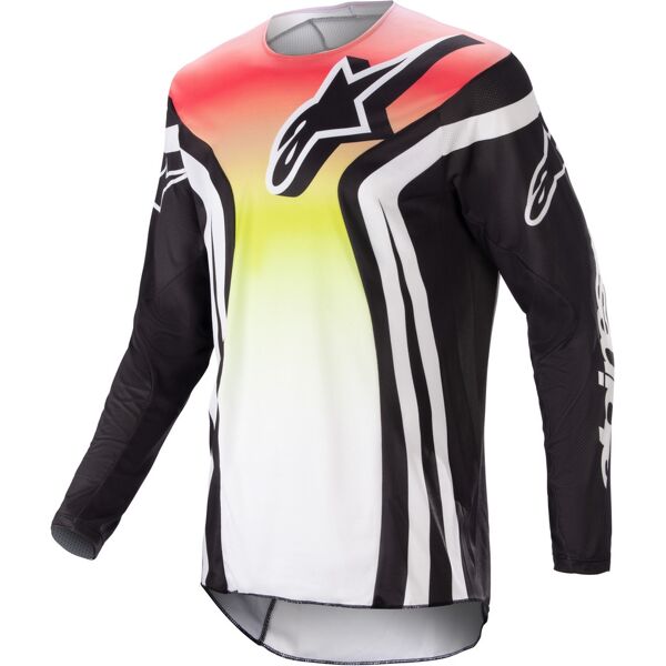 alpinestars racer semi maglia motocross nero rosso giallo m