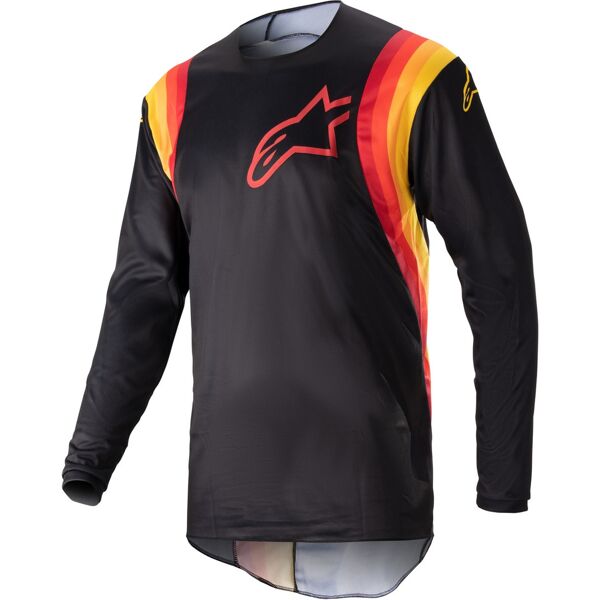 alpinestars fluid corsa maglia motocross nero rosso giallo s