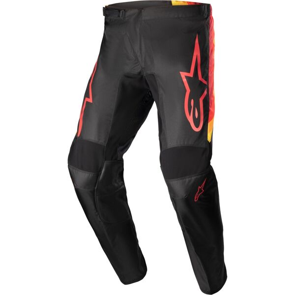 alpinestars fluid corsa pantaloni motocross nero rosso giallo 38