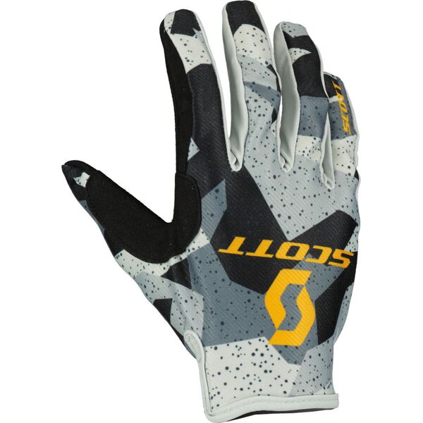 scott 350 fury evo 2023 guanti motocross per bambini nero grigio giallo xs