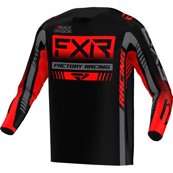 fxr clutch pro 2023 maglia motocross nero rosso 3xl