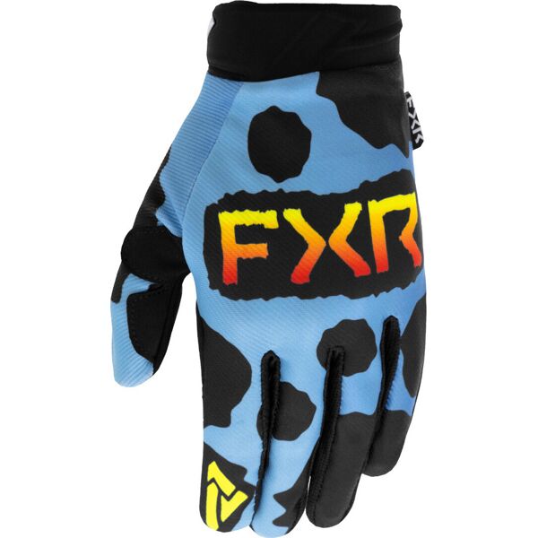 fxr reflex 2023 guanti da motocross nero blu giallo xl