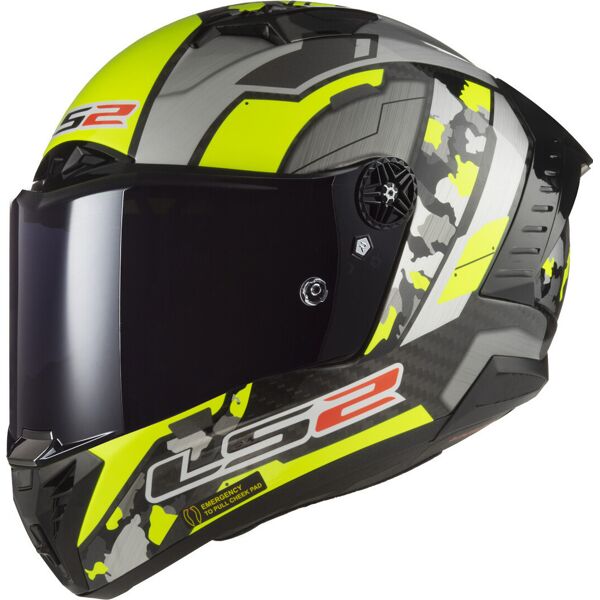 ls2 ff805 thunder space carbon casco grigio giallo s