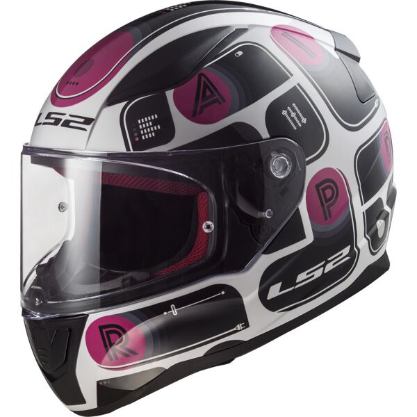 ls2 ff353 rapid brick casco nero bianco rosa xl