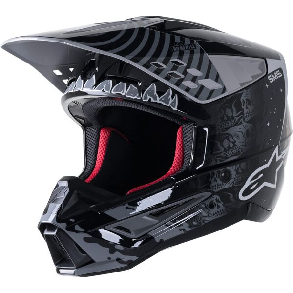 alpinestars s-m5 solar flare casco motocross nero grigio 2xl