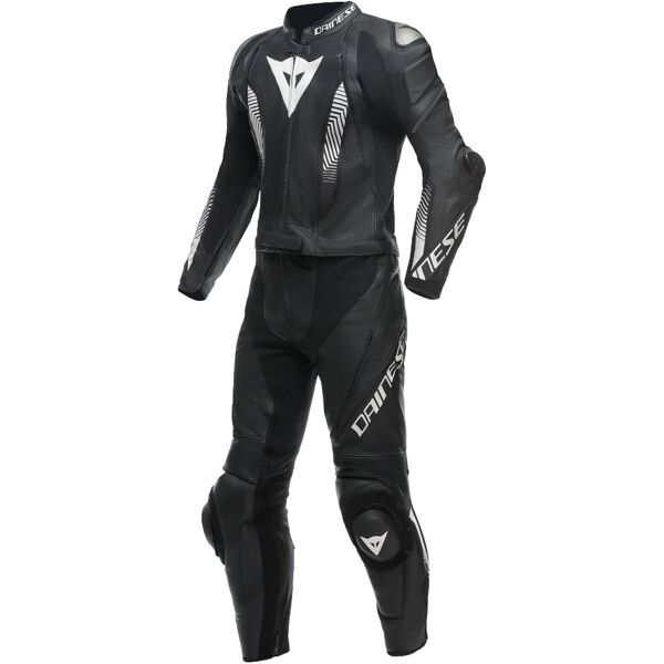 dainese laguna seca 5 tuta in pelle da moto a 2 pezzi nero bianco 48