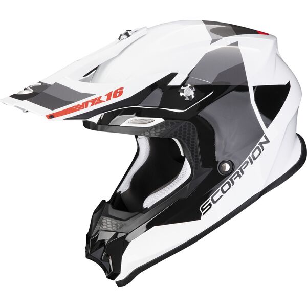 scorpion vx-16 evo air spectrum casco motocross bianco argento xl