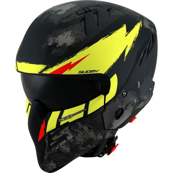 suomy armor hi volt casco jet nero giallo m