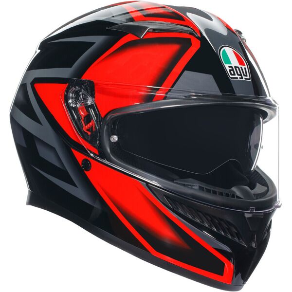 agv k3 compound casco nero rosso 2xl