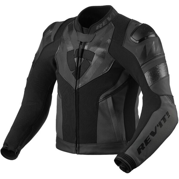 revit hyperspeed 2 air giacca in pelle/tessuto per moto nero grigio 52