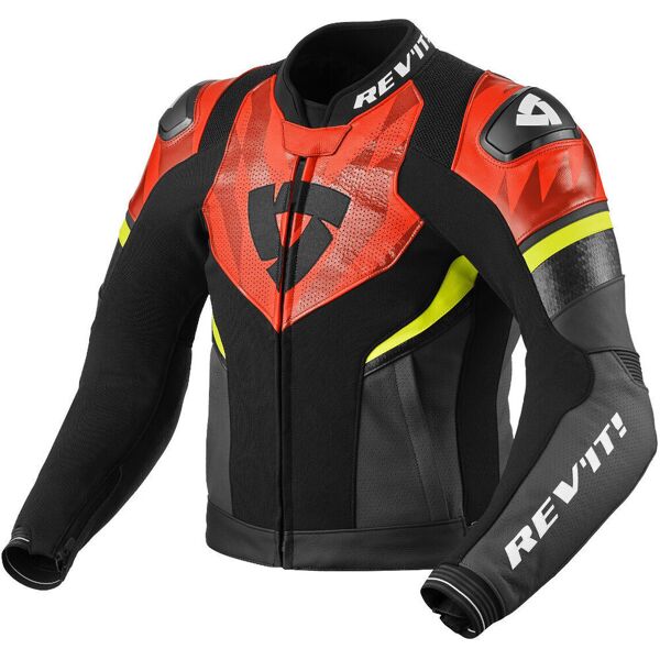 revit hyperspeed 2 air giacca in pelle/tessuto per moto nero rosso 56