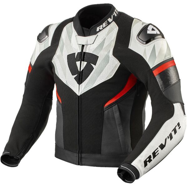 revit hyperspeed 2 air giacca in pelle/tessuto per moto nero bianco 54