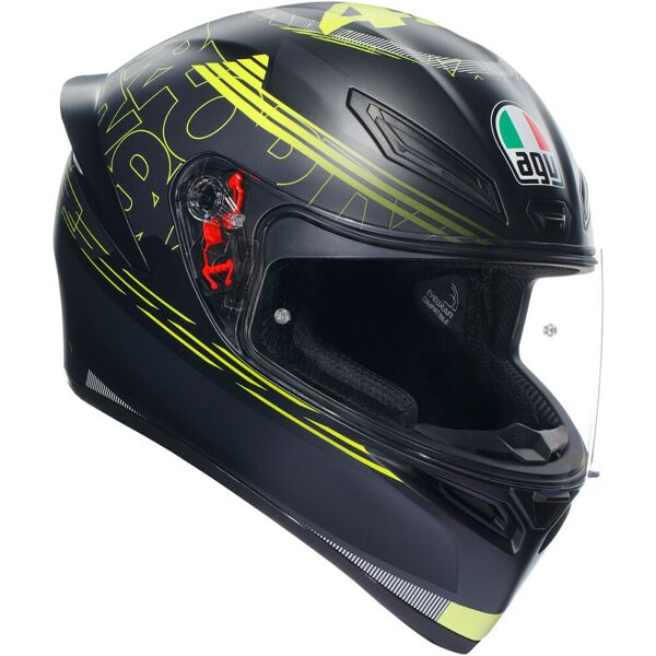 agv k-1 s track 46 casco nero giallo xl