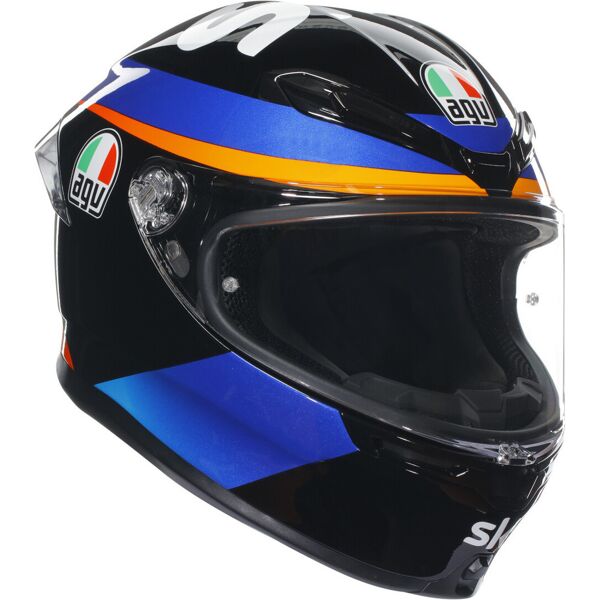 agv k-6 s marini sky racing team 2021 casco nero blu xs