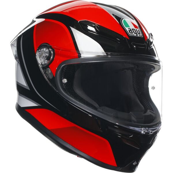 agv k6 s hyphen casco nero bianco rosso 2xl